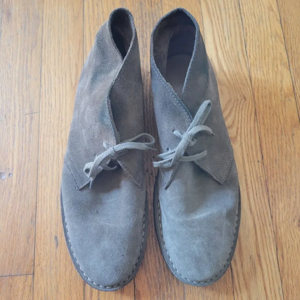 J Crew Brown Suede Leather Ankle Chukka Boots 8 Lace Up Fall Autumn Retro‎